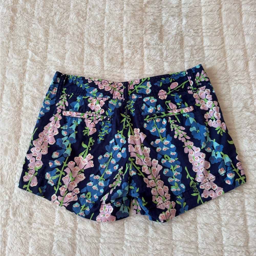 Lilly Pulitzer Blue and Pink Bermuda Shorts Floral Print